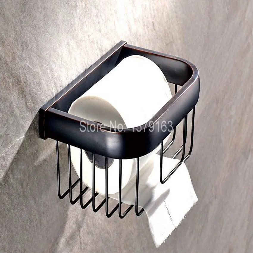 

Bathroom Accessories Black Oil Rubbed Antique Brass Wall Mounted Toilet Paper Roll Holder Bathroom Shower Storage Basket aba533