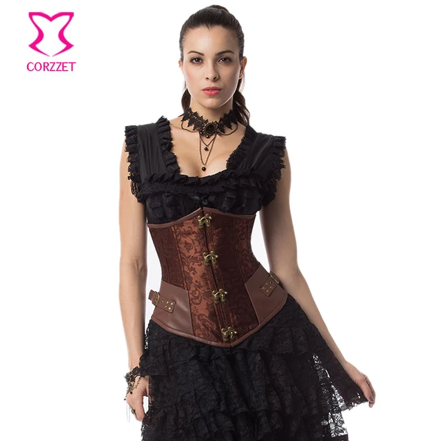 Sexy Women's Gothic Victorian Steampunk Corset Dress Vintage Overbust  Corsets and Bustiers with Skirt Party Halloween costume - AliExpress