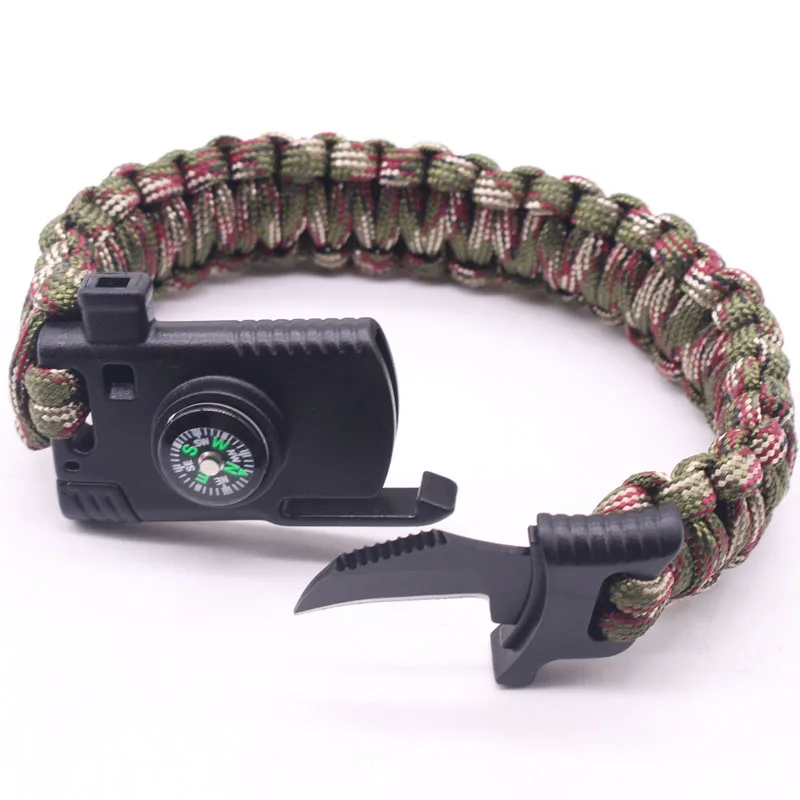 Braided Bracelet Men Multi function Paracord Survival Bracelet Outdoor