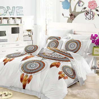 

Fanaijia 3D Bohemia Bedding Set queen size Dreamcatcher feather Print duvet cover set for king pillowcase bedline