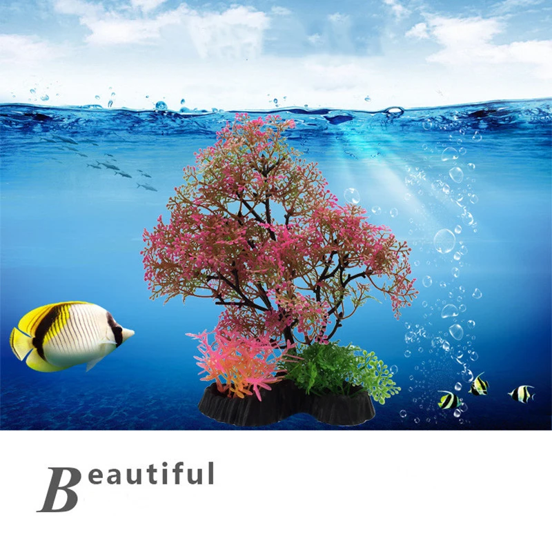 Fish Tank Landscaping Simulation Branches Lotus Flower Artificial Tree Aquarium Fake Tree Decor Bonsai Trees