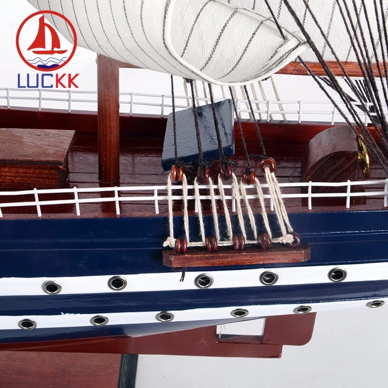 LUCKK 100 см Италия Vespucci деревянная модель кораблей синее морское деревянное украшение для дома Nordico интерьерное дерево для ремесел аксессуары