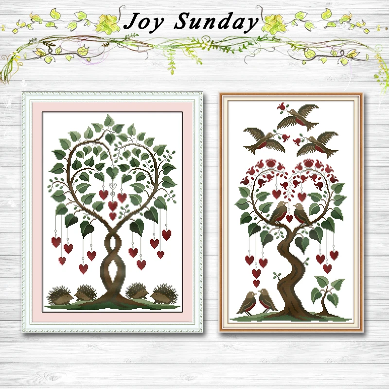 

Love tree scenery decor painting dmc 14CT 11CT counted cross stitch kits embroidery sets Needlework Sets Home Decoration