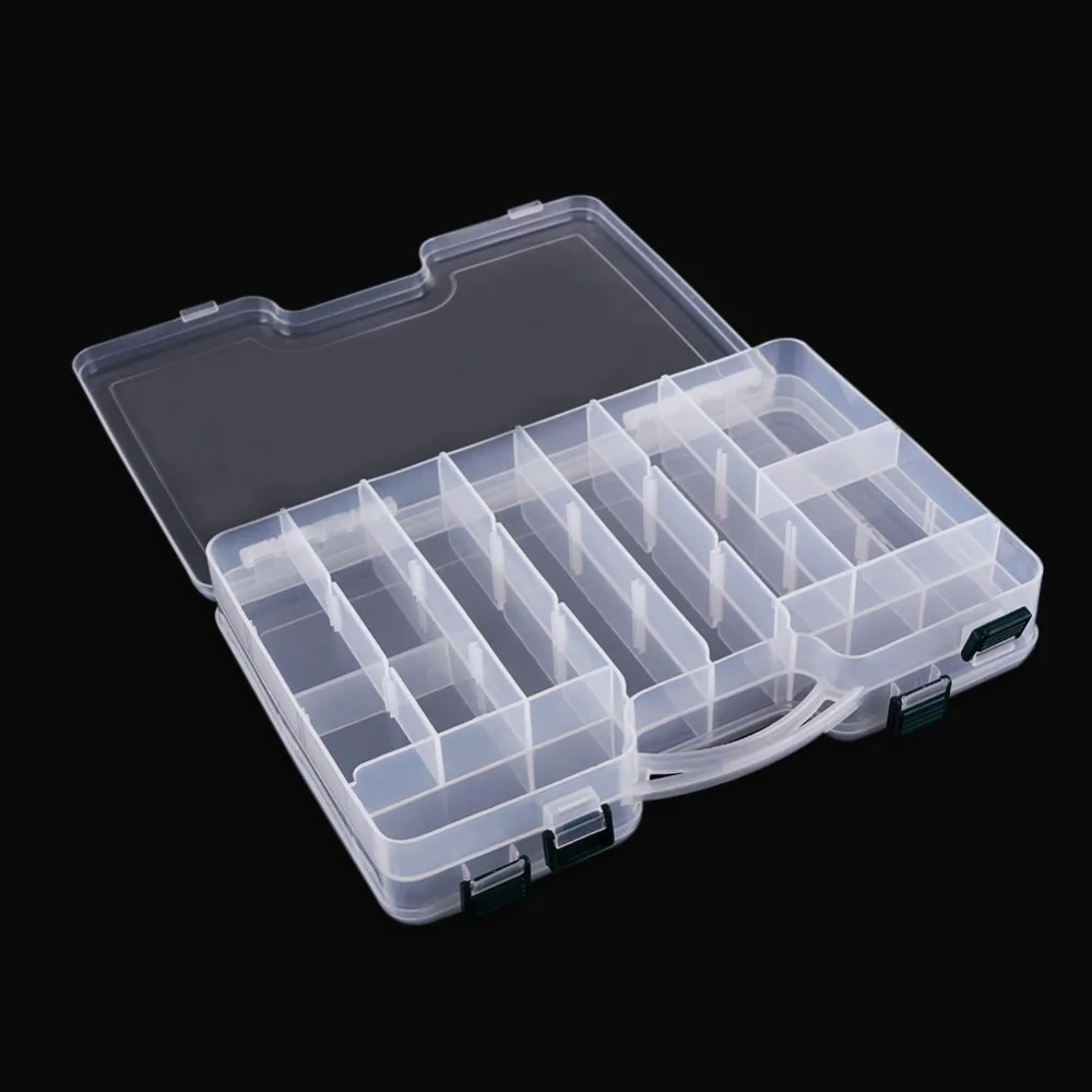 Double Layer Plastic Fishing Lure Box Multi functional Plastic Fishing