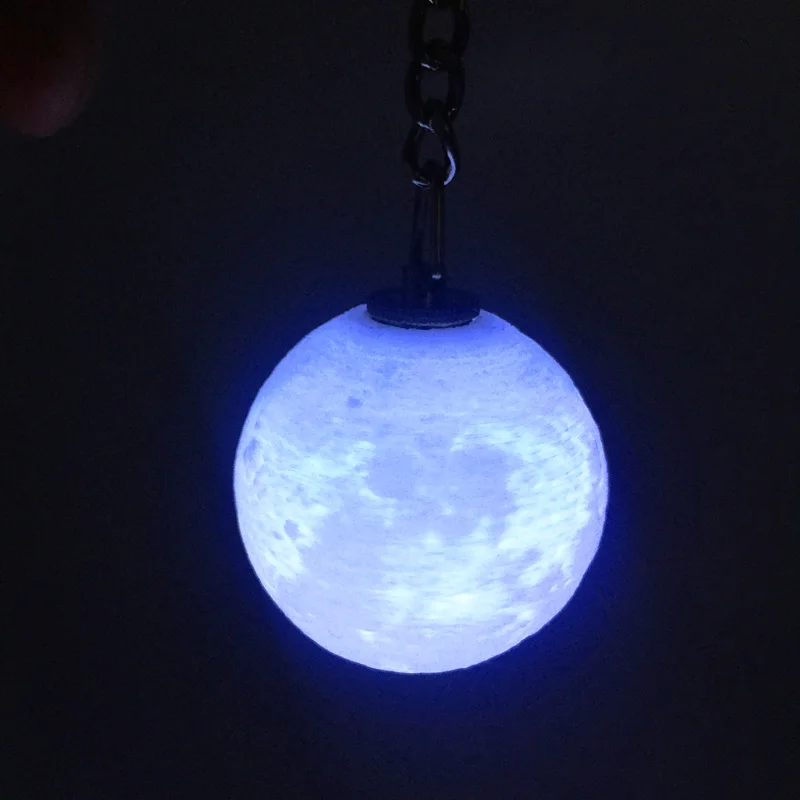 Mini 3D Print Moon Lamp 4cm LED Night Lights Novelty Moon Lamps Keychain Button Battery Powered Key Holder Bag Pendant Baby Gift (5)