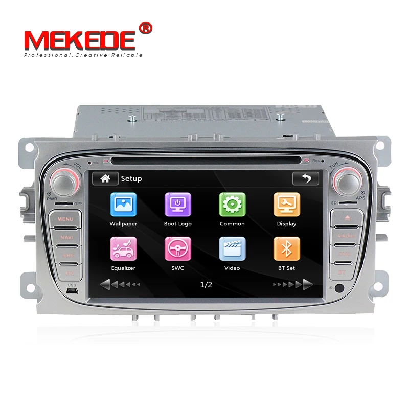 Perfect In stock 2DIN Car DVD Player GPS Navi for Ford Focus Mondeo Galaxy Kuga with Audio Radio Stereo Head Unit BT RDS Free MAP MIC 3