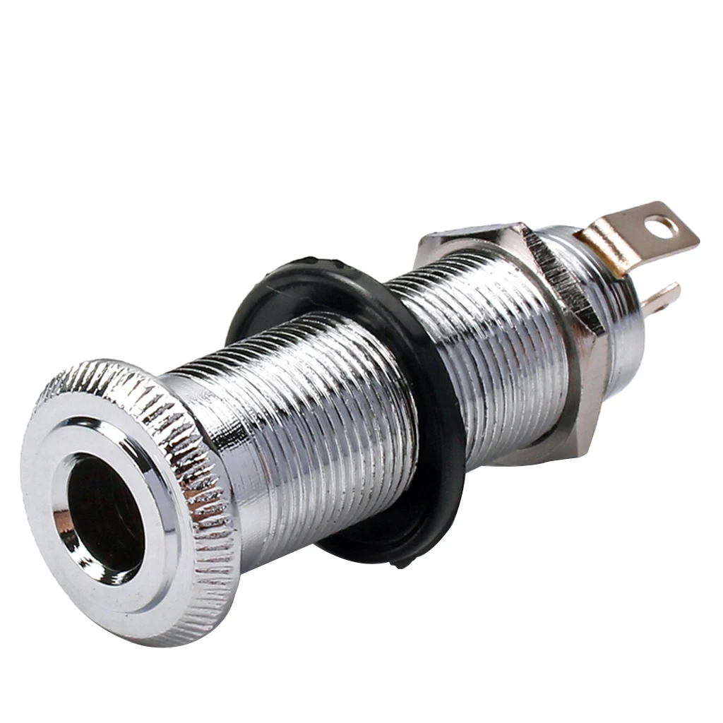 Tooyful Durable Copper 6.35mm Mono Guitar Cylinder Endpin Jack Socket DIY 45mm/1.77inch Musical Instrument Accessory