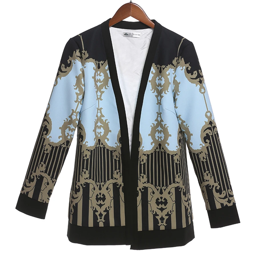 Greatest  Vintage Gothic Jackets Women 2018 Autumn Winter New Slim Full Sleeve Abstract Flower Barroco Print 