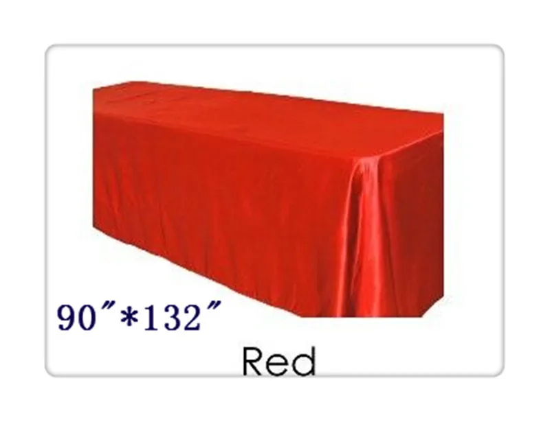 

Free shipping rectangle tablecloth size 90"*132" color red for wedding decoration /table linen