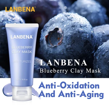

LANBENA Blueberry Clay Face Mask Refreshing Anti-Aging Deep Cleaning Remove Grease Shrinks Pores Nourishing Lighting Skin Care