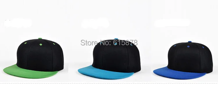 Classic 2 Tones Plain Snapback Hats 07.jpg