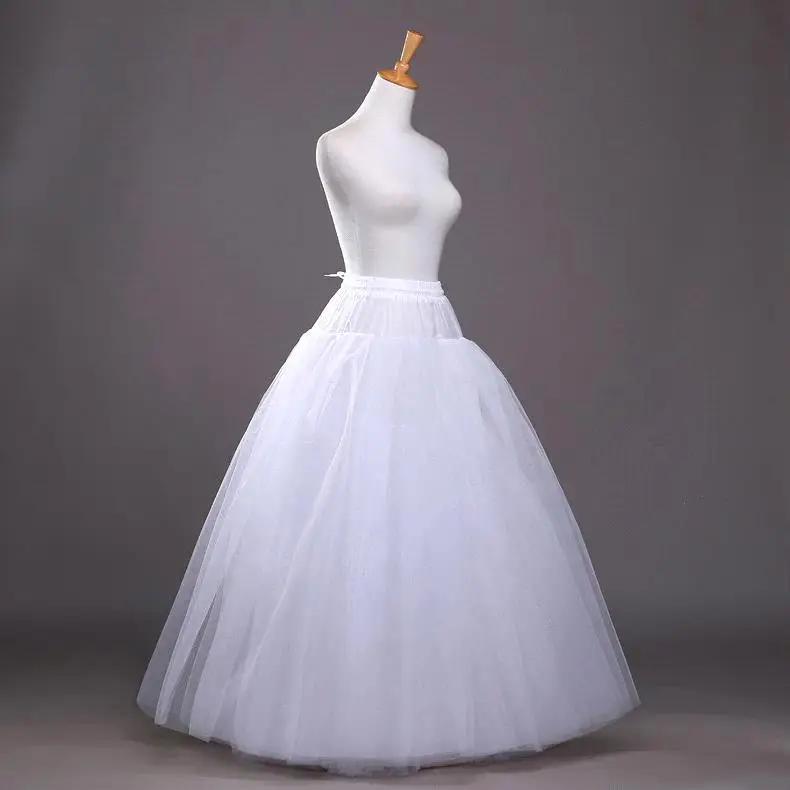 Дешевые белые свадебные аксессуары трапециевидной формы бальное платье из тюля с капюшоном кринолин юбка Регулируемая Талия юпон
