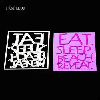 

PANFELOU Tea sleep words Scrapbooking DIY album cards paper die metal craft Christmas wedding cuts dies cutting dies