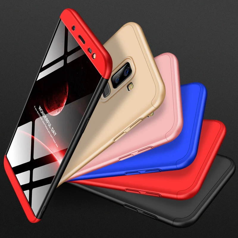 CCDZ 360 Degree Full Protective Hard PC Case For Samsung Galaxy J8 2018 Luxury 3 in 1 Cover Body Phone |