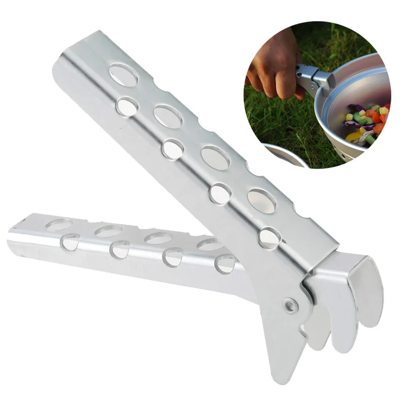 

Camping Cookware Pot Gripper Folder Anti-hot Anti-scraping Ggripper Pans Handle Pot Clip Arm Holder Aluminum Pot Pliers Clamp