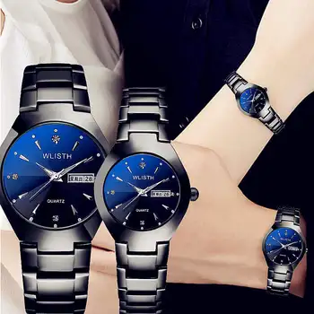 

WLISTH Brand Luxury Lover Watches Quartz Calendar Dress Women Men Watch Couples Wristwatch Relojes Hombre Man Steel Clock XF1408