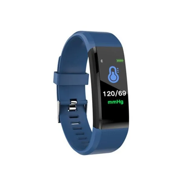 Цветной экран умный спортивный браслет шагомер часы фитнес бег трекер ходьбы сердечного ритма шагомер Smart Band - Цвет: Синий