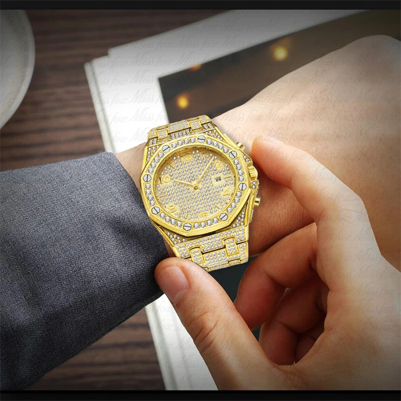 MISSFOX Прямая поставка от поставщиков топ продаж продукт в тренде Hublo часы Patek водонепроницаемые Iced Out MK Роскошные Дизайнерские мужские часы