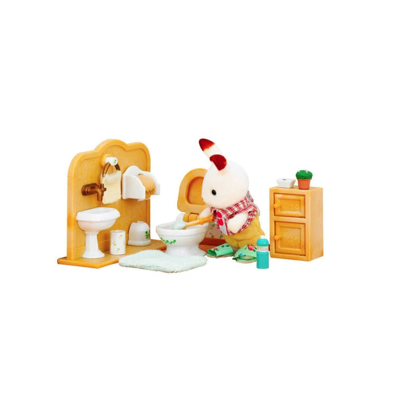 Sylvanian Families кукольная мебель Рисунок игрушки куклы Шоколад Кролик брат Набор для туалетных комнат#5015