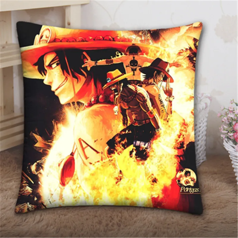 ONE PIECE Portgas D Ace квадратный Ультра короткие плюшевая подушка Креатив мультфильм Гостиная диванная подушка под спину подарок на день рождения