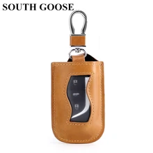 Южная гусь, натуральная кожа, мужские держатели ключей от автомобиля, винтажная ключница для женщин, умный чехол для ключей из воловьей кожи, Повседневная Ключница на молнии