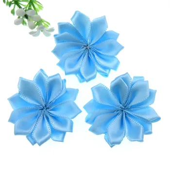 

20Pcs 1.5" satin flowers rolled rosette multilayers flowers applique craft wedding sewing decoration 4.0cm