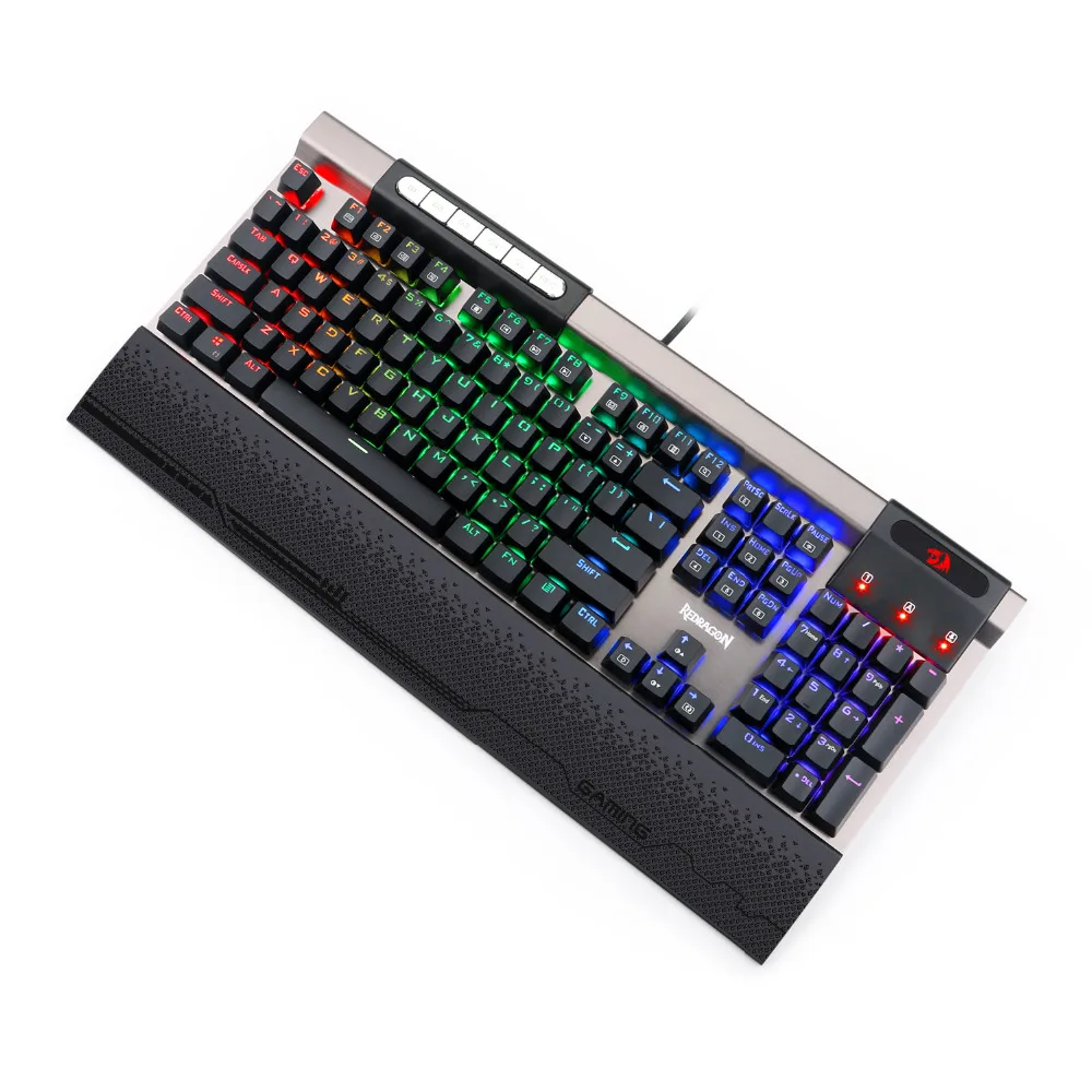 Redragon K563 SURYA 109Key RGB Механическая с подсветкой игровой KeybKoard с синими механическими переключателями авиационного класса