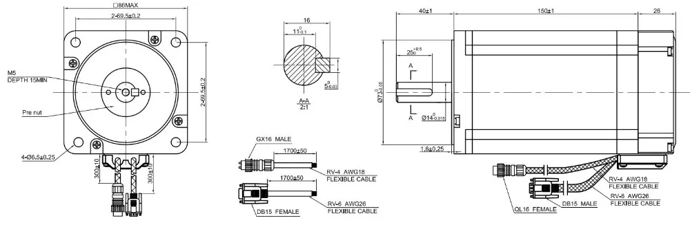 Nema 34 замкнутый контур шаговый двигатель 11.5Nm кодировщик 1000CPR 6A Nema34 Servo 86 Гибридный замкнутый контур 2-фазный шаговый двигатель