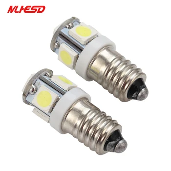 

10pcs E10 5050 LED Car Instrument bulb 12V Display Width Bulb Auto Reading Light License Plate Warning Bulb Signal Lamps White