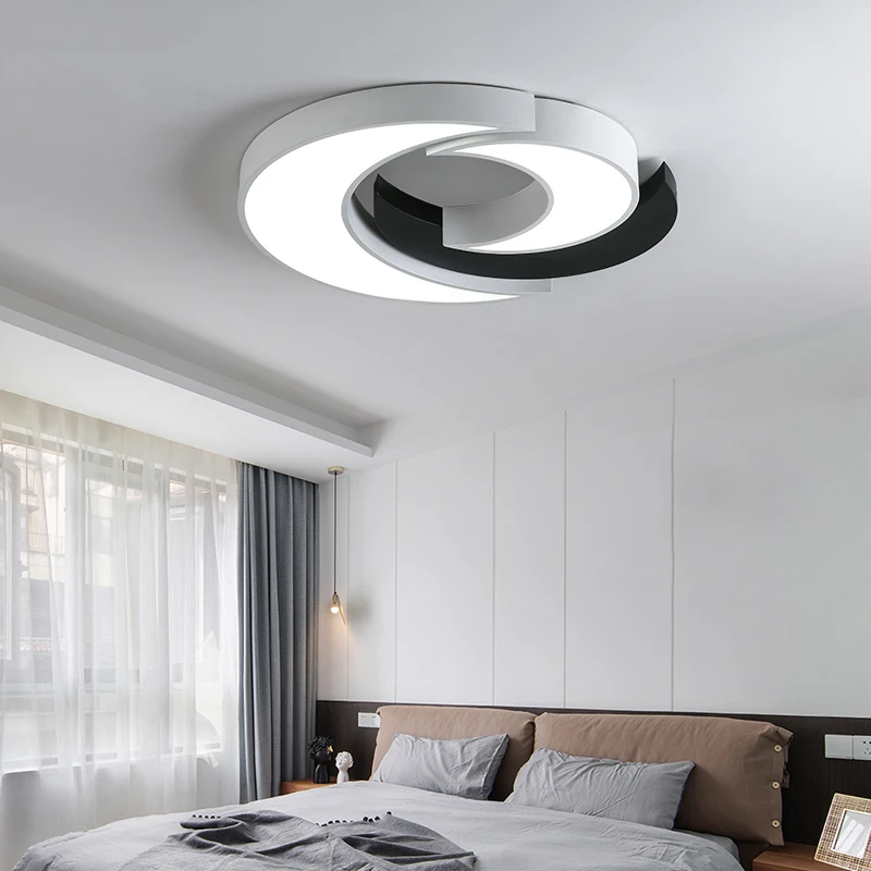 

Round Acrylic Modern Led Ceiling Light for Living Room Bedroom Dining Table Office Meeting Room Black/White Ceiling lamp