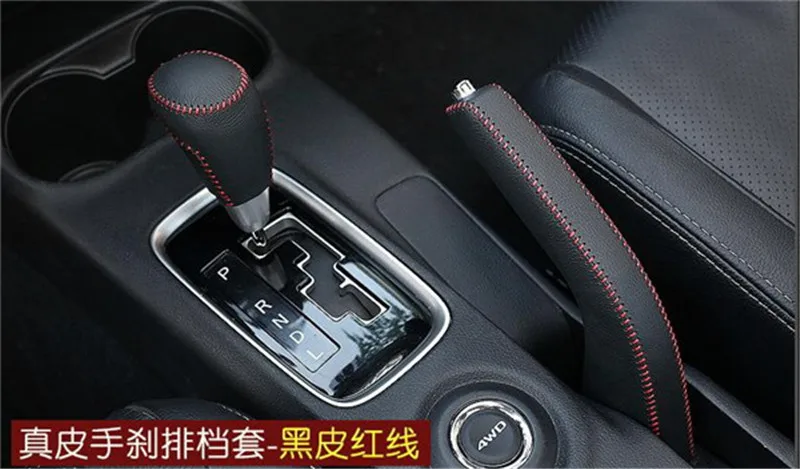 

Car accessories Car hand-stitched leather interior gear cover handbrake holster For Mitsubishi Outlander 2013-2019 Car styling