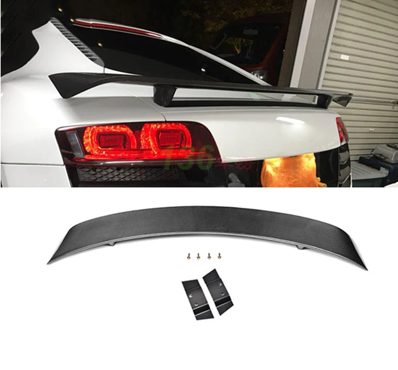 

Car Styling Carbon Fiber Exterior Rear Spoiler Tail Trunk Lid Boot Wing Cover Decoration For Audi R8 V8 V10 2008 - 2015
