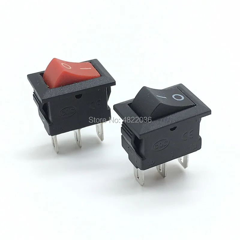 10 шт. KCD11-101 3A/250 В черный красный 10*15 мм SPST 3PIN ВКЛ/ВЫКЛ 2 положения перекидной Клавишный Выключатель приборной панели автомобиля грузовик RV ATV
