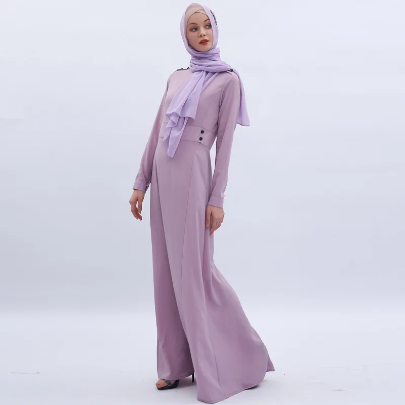 

Factory elegant Muslim long pure color Robe syari female Dubai full length Muslim abaya Arab Worship Service abaya wq2080