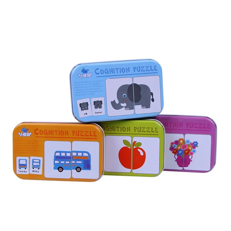 

New Arrival Baby Toys Infant Early Head Start Training Puzzle Cognitive Card Vehicl/Fruit/Animal/Life Set Pair Puzzle Baby Gift