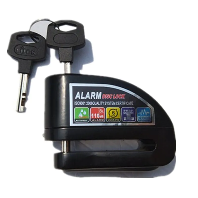 Comprar Bloqueo de alarma de bicicleta Bloqueo de freno de disco de motocicleta 110db seguridad fuerte bloqueo de bicicleta impermeable