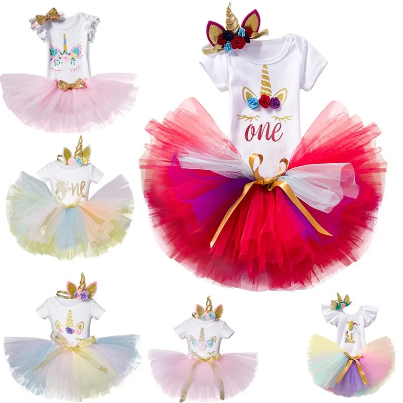 

1 Year Birthday Party Dress For Baby Girl Cut Little Princess Clothes Girls Tutu Ball Gown Infant Baby Christening Clothing