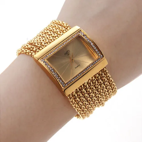 Новые Роскошные Сияющий Кристалл Золото серебристый корпус бусы бриллиантовый браслет Для женщин леди кварцевые элегантные вечерние звезда наручные часы подарок