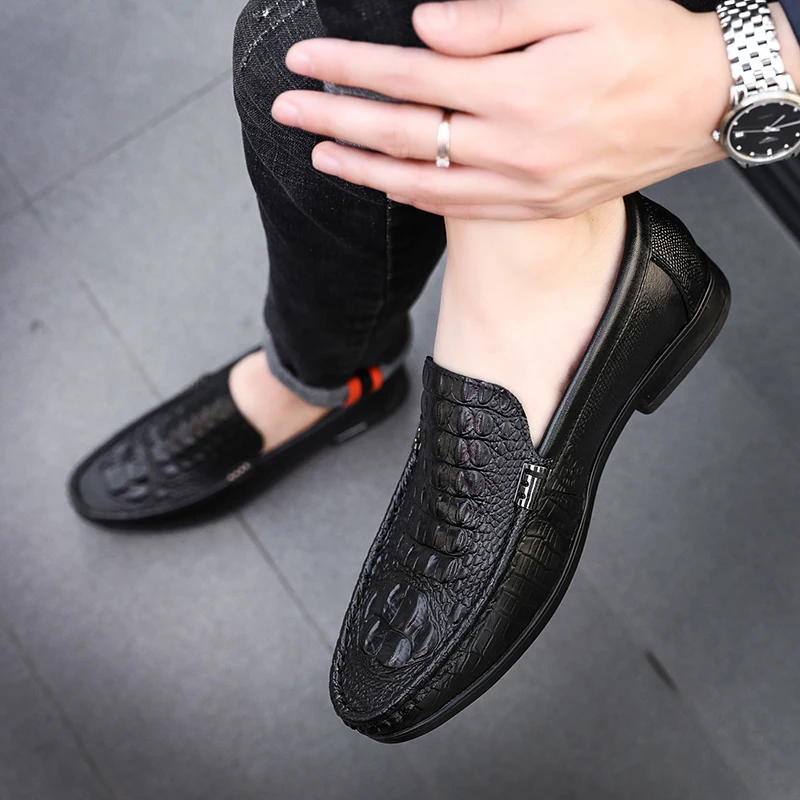 

Genuine Leather Men Shoes outdoor Soft Moccasins Loafers summer breathable shoes handmade sewing Fashion Brand Men Flats Shoes 5