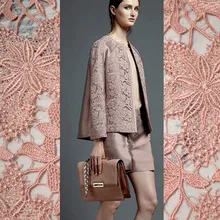 Кленовый лист выдолбленный трехмерная вышивка Водорастворимая кружевная ткань для платья tissu tecido tissus au метр Дешевые DIY