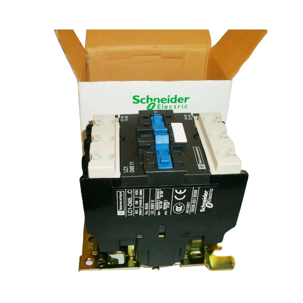 

LC1 D6511 AC Contactor 18A 3 Phase 3-Pole NO Coil Voltage 380V 220V 110V 36V 24V 50/60Hz Din Rail Mounted 3P+1NO Normal Open
