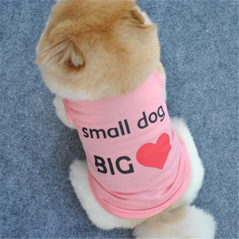 Милые топы для маленьких собак с буквенным принтом, одежда для собак, кошек, щенков, футболка, платье, костюмы для домашних животных