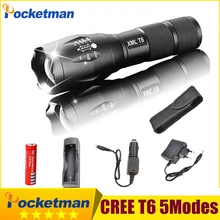 2018 HOT High Power 5 Modes LED Flashlight CREE XM-T6 3800lm flash light Torch Zoomable Lantern Tactical For 18650 or 3xAAA z934