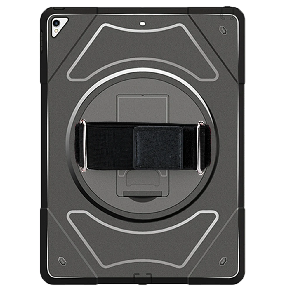 

Case for iPad Pro 12.9 Shockproof Drop Protector Soft TPU with 360 Degree Rotating Hand Strap and Kickstand Cover Shell-Miesherk
