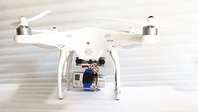 F07960 Gopro Hero3 DIY CNC Metal Camera Gimbal Mount For DJI Phantom 2 Axis Brushless Gimbal MOS Controller