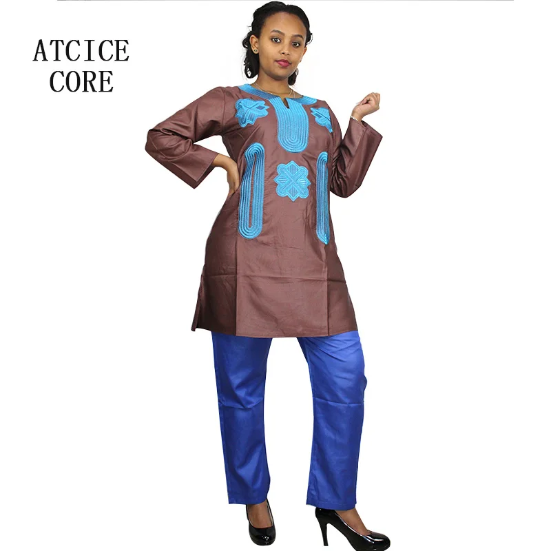 african couple outfits African Dress For Woman Soft Material Embroidery Inelastic Top With Pants african couple outfits