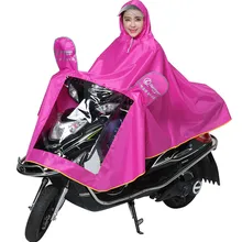 Открытый Мужчины Женщины плащ непроницаемой мотоцикл плащи толщиной двойного слоя прозрачный капот мужчин и женщин Дождевик Пончо