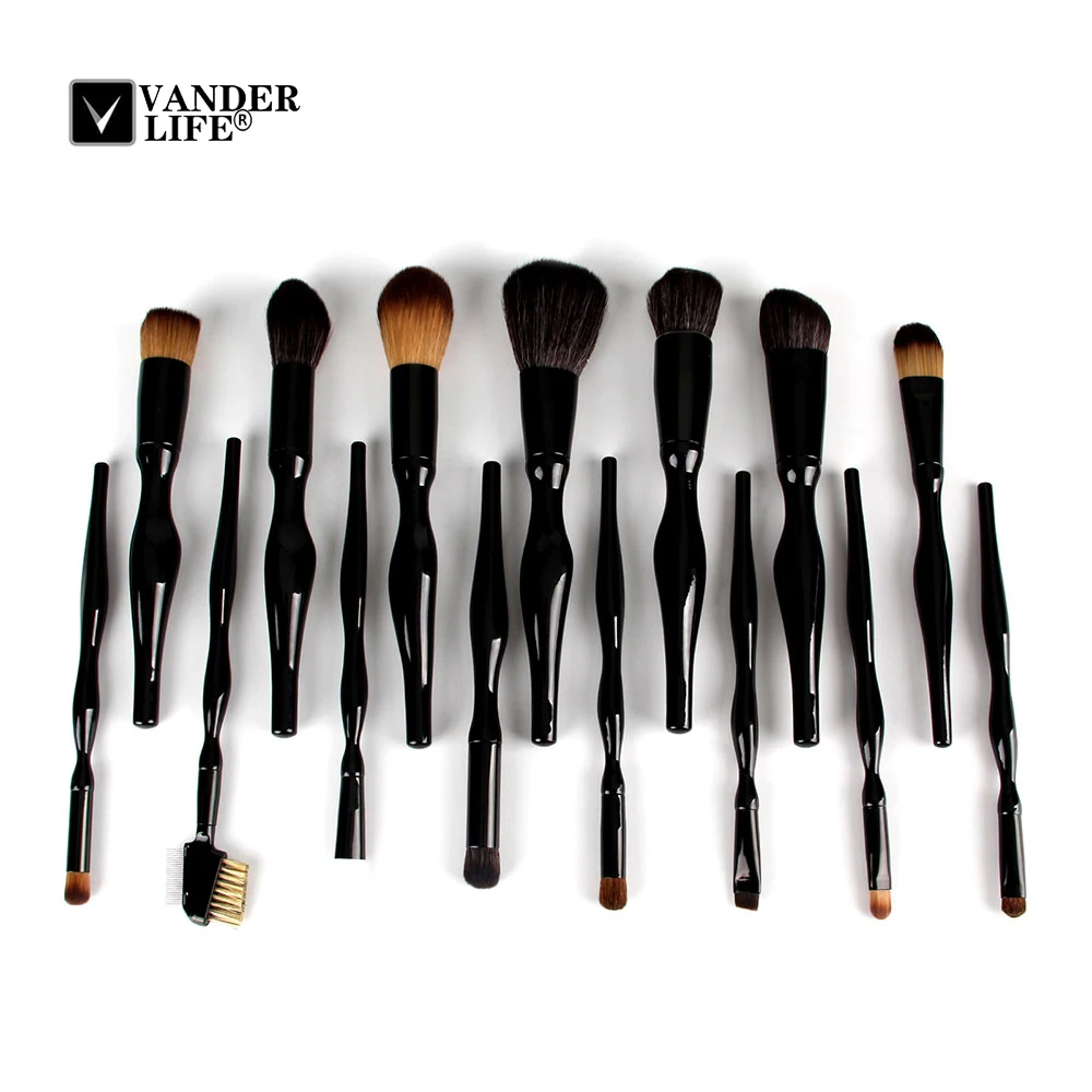15Pcs Cosmetic Makeup Brushes Set Powder Foundation Eyeshadow Eyeliner