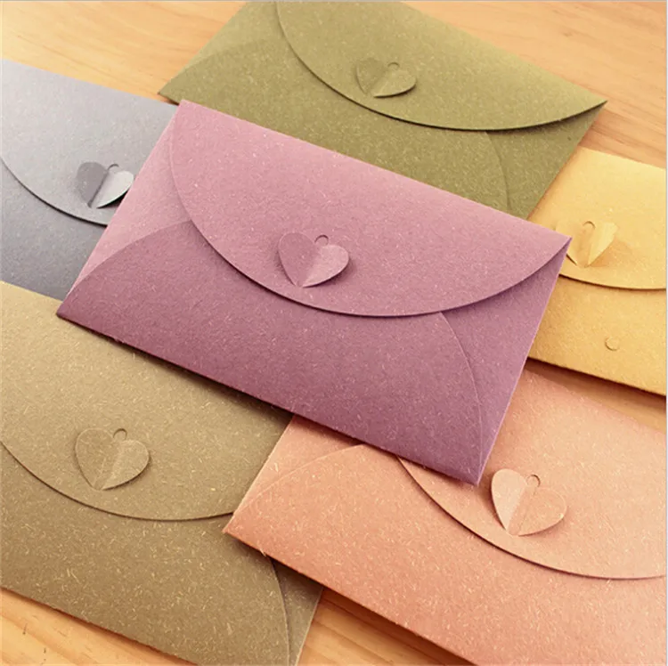 500 шт. A6 красочные бумажные конверты с любовью Пряжка Бизнес конверт для фото креативный подарок конверт размер 175*110 мм