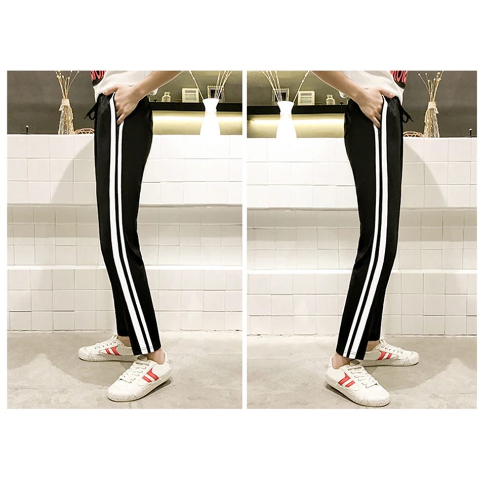 ZYFPGS 2019 Hot Stitching Pants Patchwork Stripes Jogger Women's Pants Fashion Casual Loose Plus Size 5XL Black And White Z1118 ZYFPGS 2019 Hot Stitching Pants Patchwork Stripes Jogger Women's Pants Fashion Casual Loose Plus Size 5XL Black And White Z1118